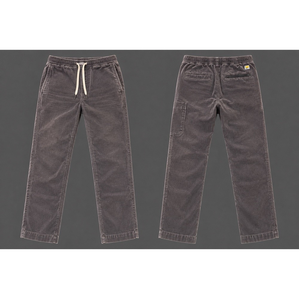 Vuori Optimist Corduroy Pants Mens LARGE GRAY Stretch Drawstring Casual V440